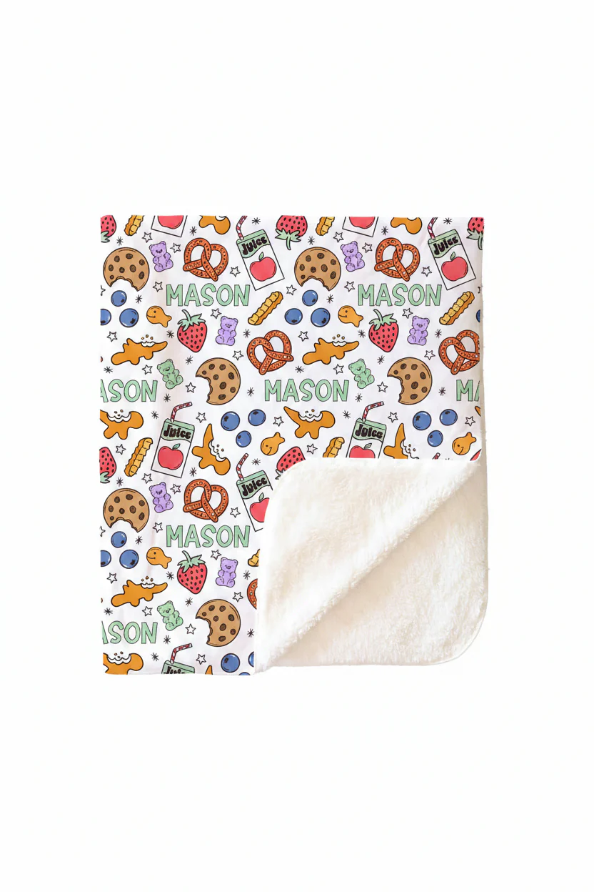 Snack Time Personalized Kids Blanket - Image 3