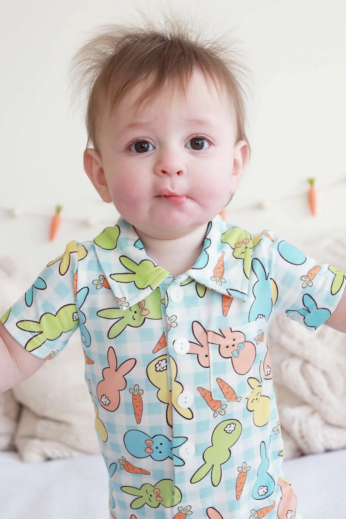 Snuggle Bunny Button Romper | Blue - Image 10
