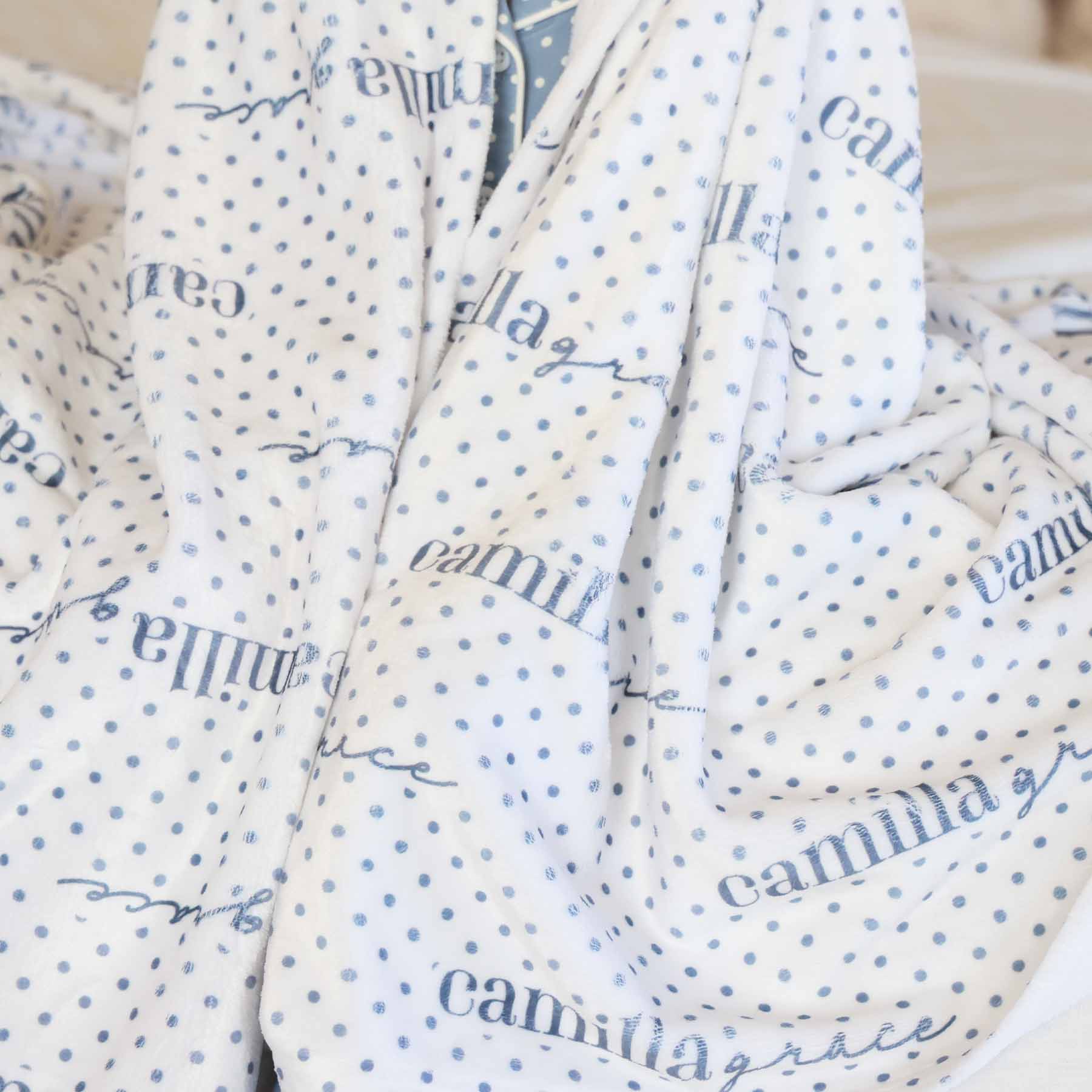 Snuggle Spots Personalized Kids Blanket | White - Image 3