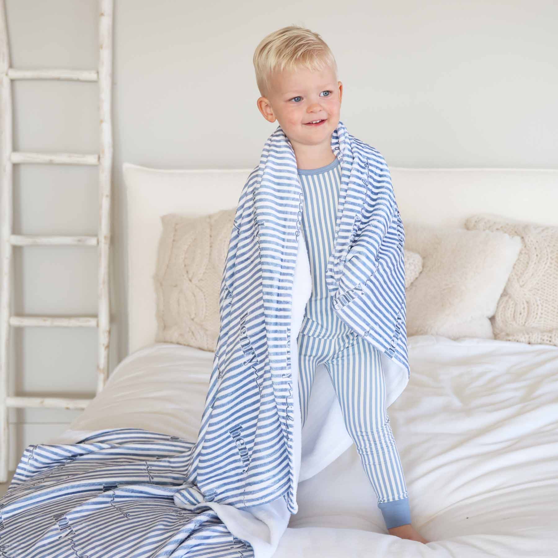 Snuggle Stripes Personalized Kids Blanket - Image 6