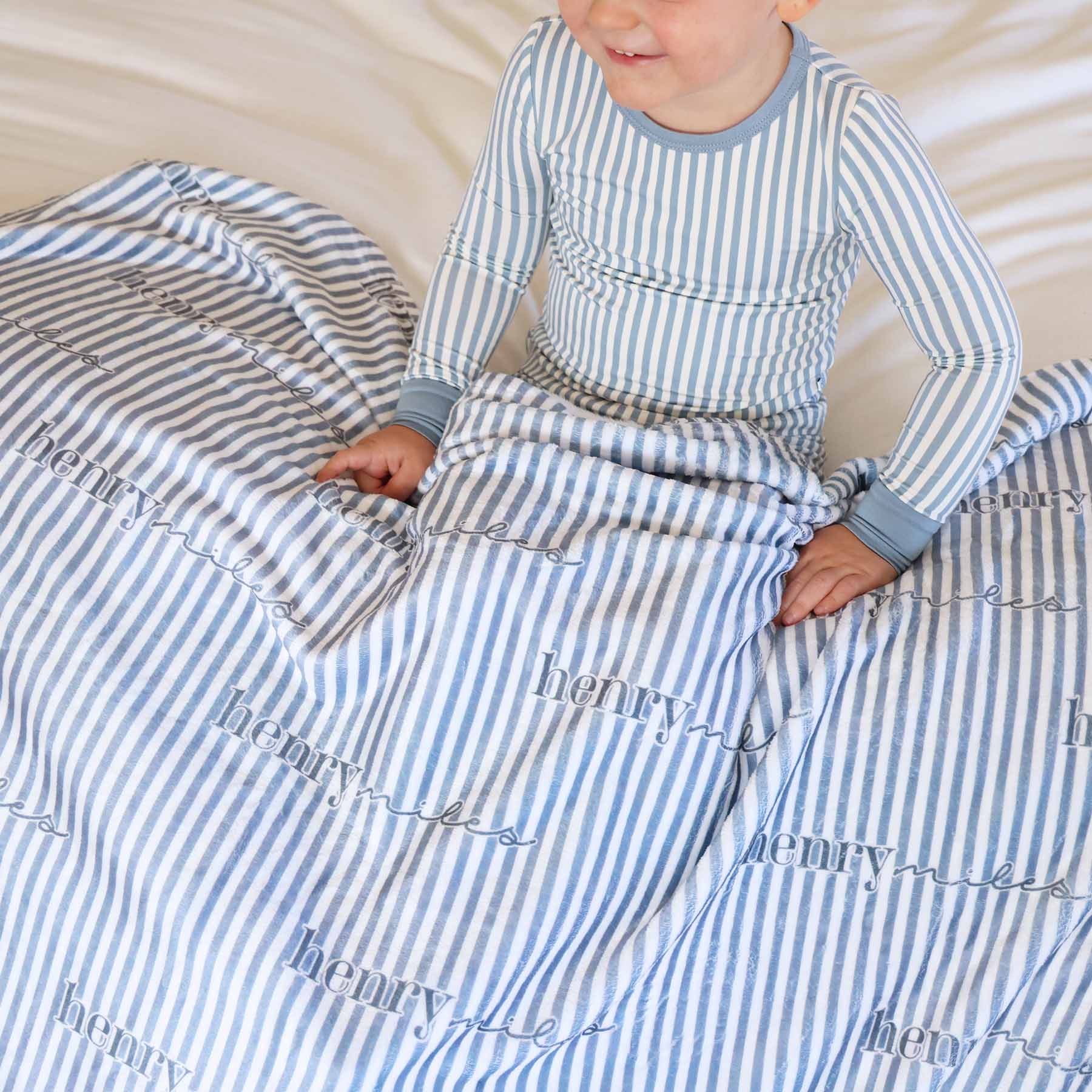 Snuggle Stripes Personalized Kids Blanket - Image 8