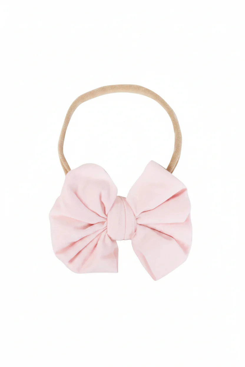 Solid Blush Knit Bow Headband