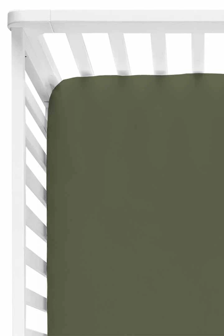 Solid Olive Bamboo Knit Crib Sheet