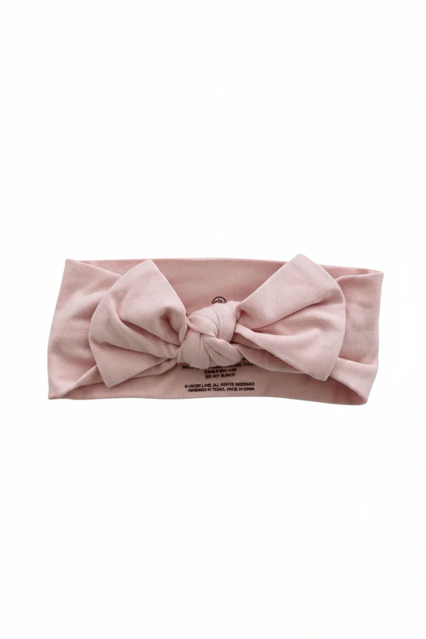Solid Petal Pink Knit Large Bow Headwrap