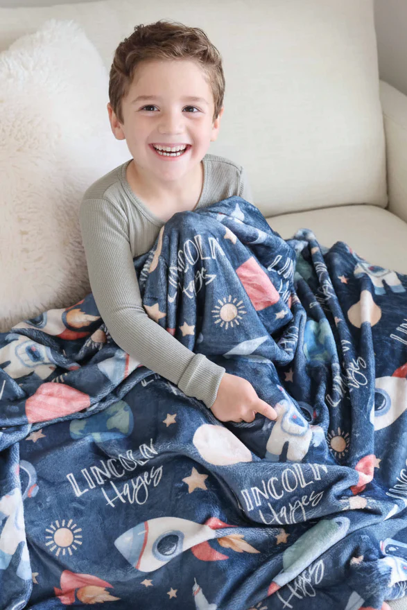 Space Explorer Personalized Kids Blanket
