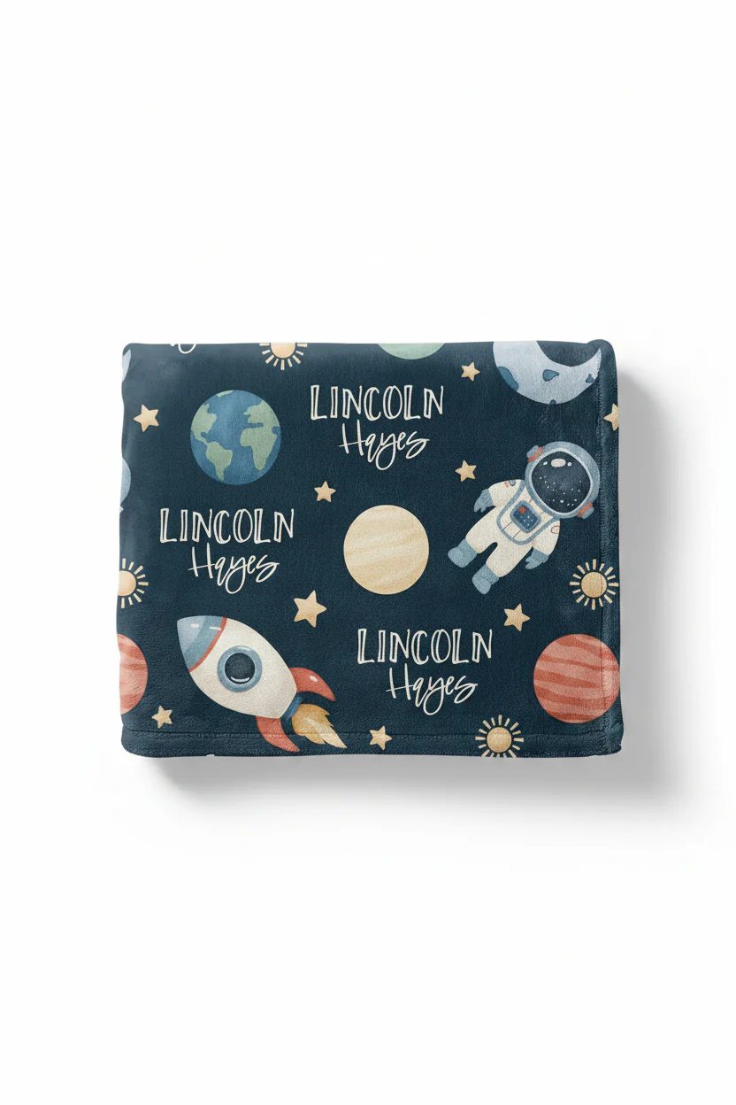 Space Explorer Personalized Kids Blanket - Image 2
