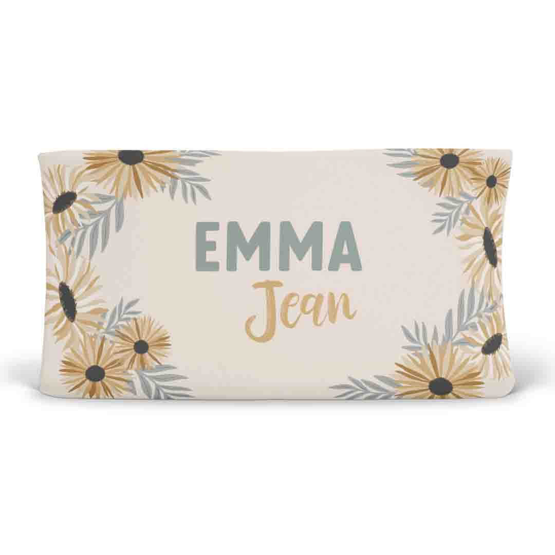 Sunday's Daisy Personalized Changing Pad Cover