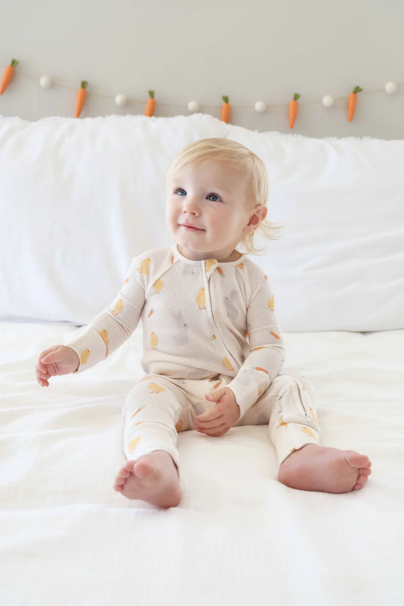 Sweet Peep Bamboo Waffle Convertible Zip Romper - Image 15