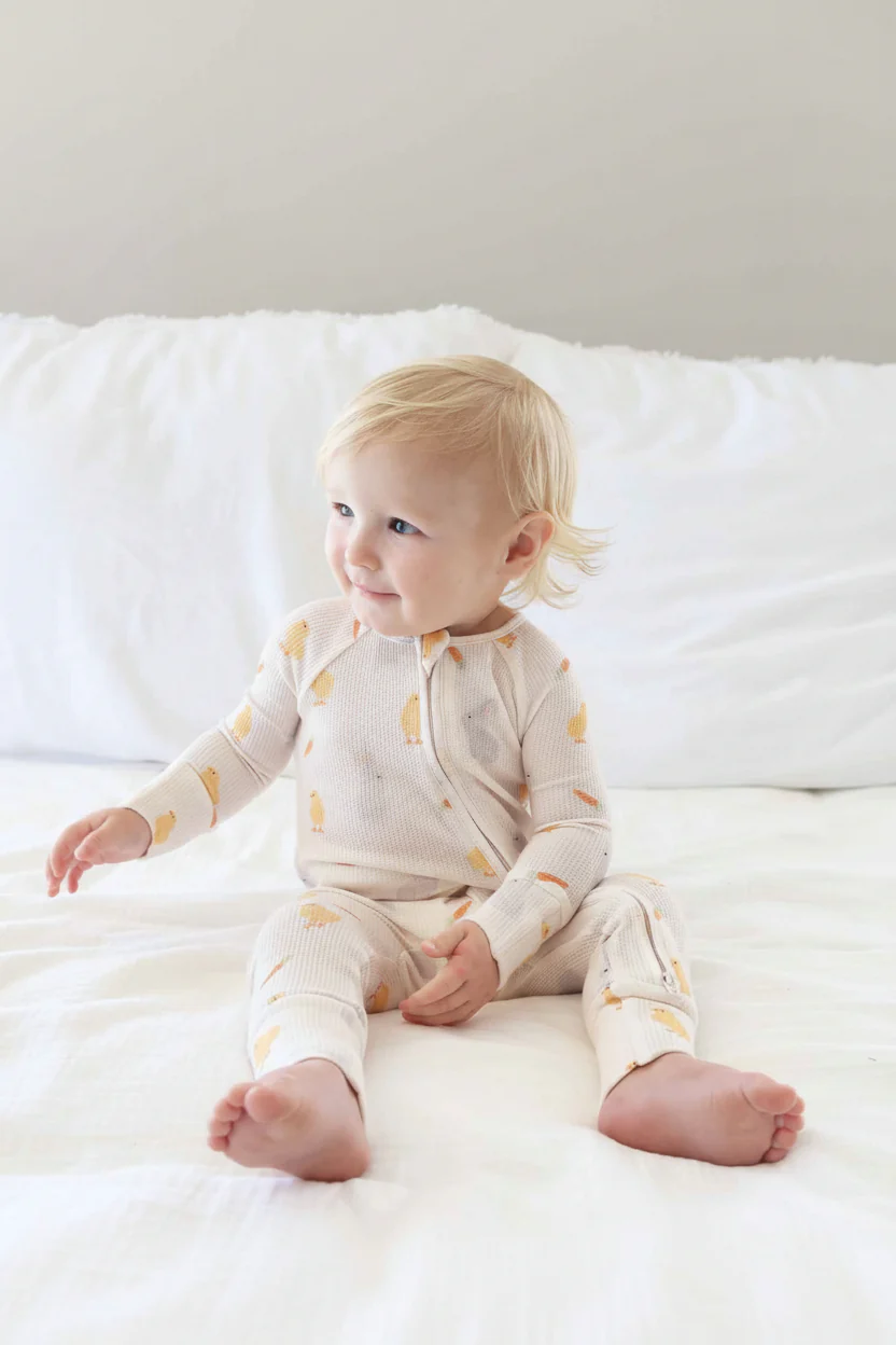 Sweet Peep Bamboo Waffle Convertible Zip Romper - Image 21