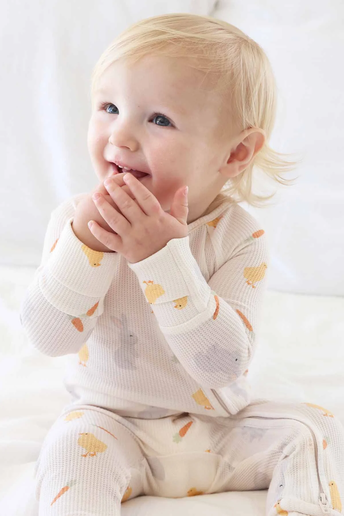 Sweet Peep Bamboo Waffle Convertible Zip Romper - Image 6
