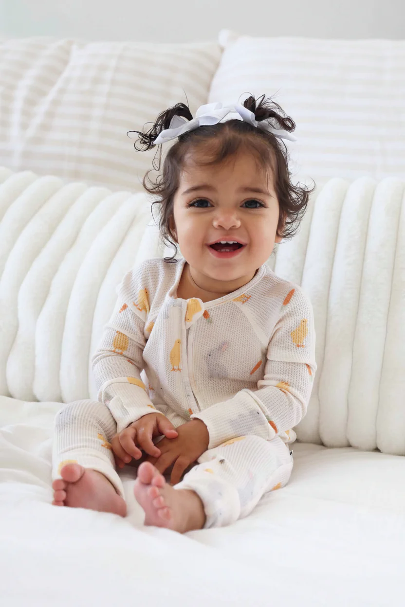 Sweet Peep Bamboo Waffle Convertible Zip Romper - Image 9