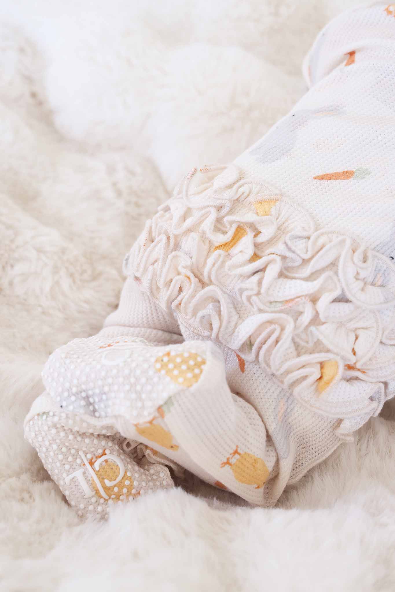 Sweet Peep Bamboo Waffle Ruffle Zipper Footie - Image 14