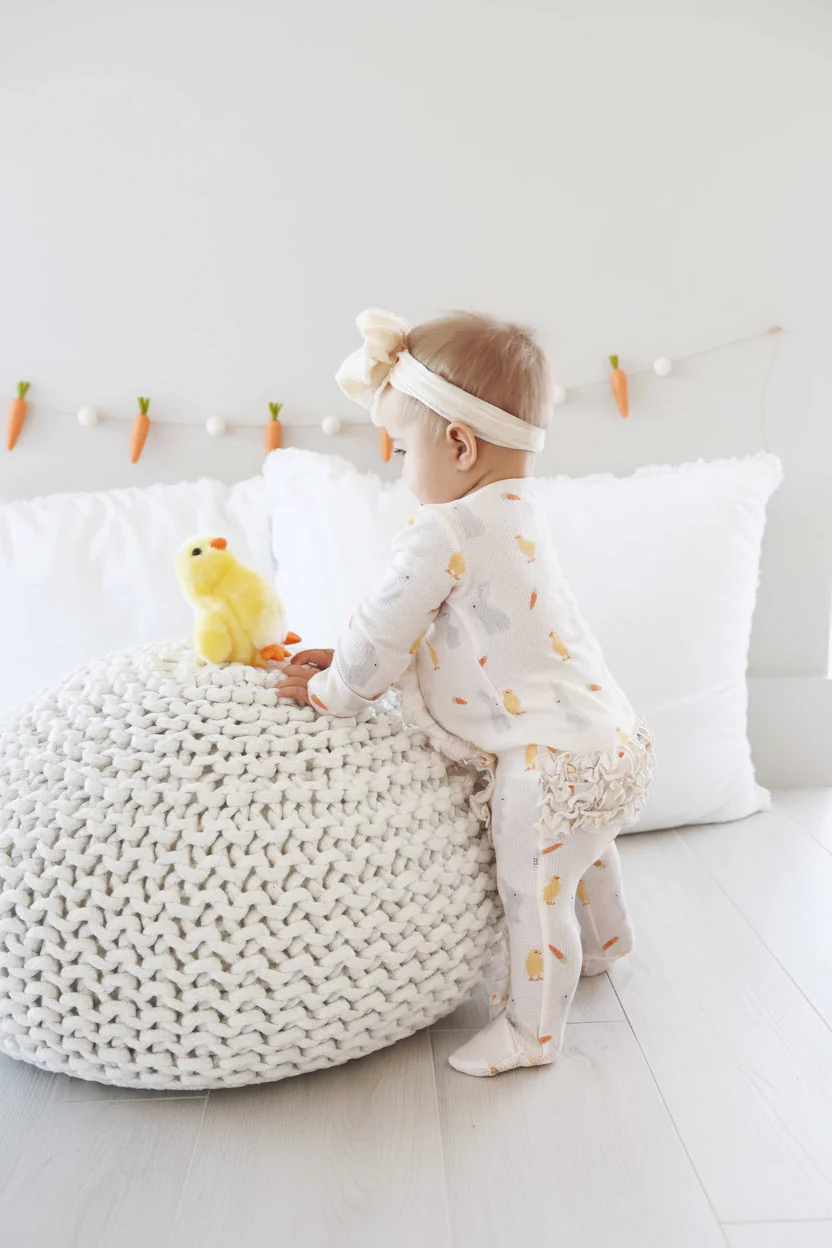 Sweet Peep Bamboo Waffle Ruffle Zipper Footie - Image 15