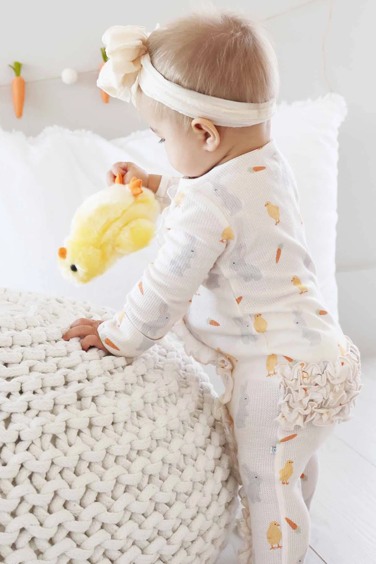 Sweet Peep Bamboo Waffle Ruffle Zipper Footie - Image 17
