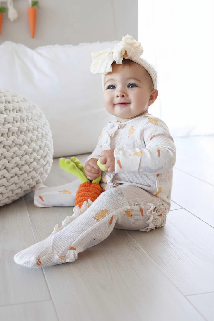 Sweet Peep Bamboo Waffle Ruffle Zipper Footie - Image 18