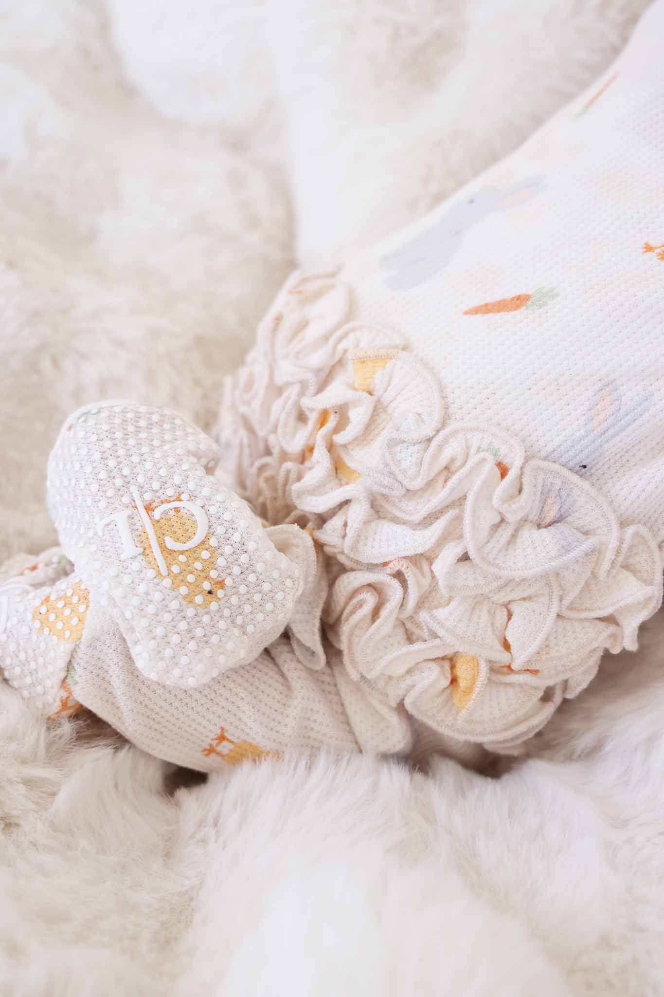 Sweet Peep Bamboo Waffle Ruffle Zipper Footie - Image 4