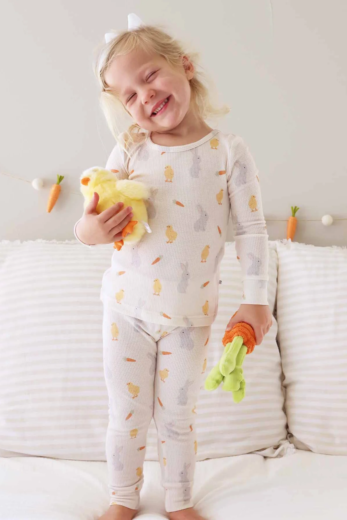 Sweet Peep Bamboo Waffle Two Piece Pajama Set