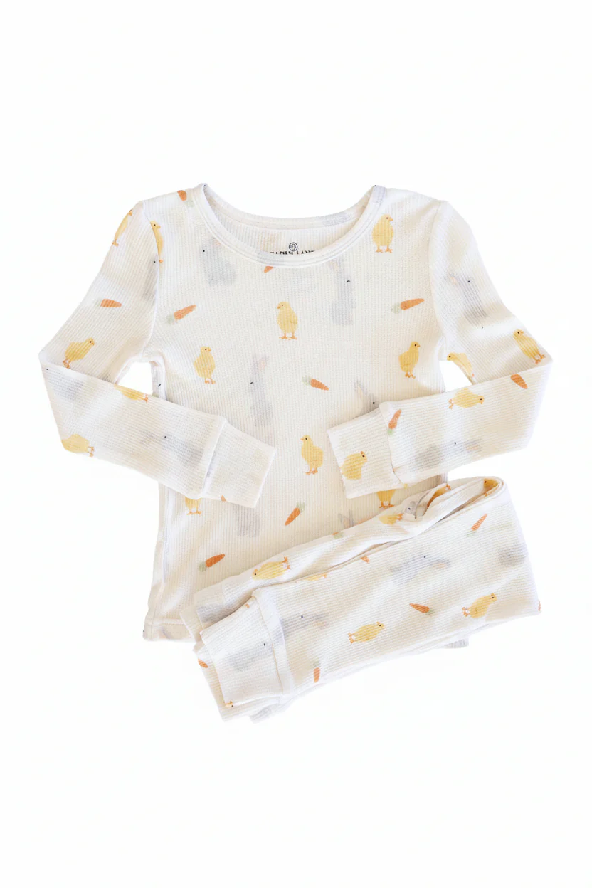 Sweet Peep Bamboo Waffle Two Piece Pajama Set - Image 2