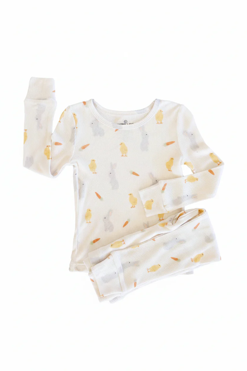 Sweet Peep Bamboo Waffle Two Piece Pajama Set - Image 6