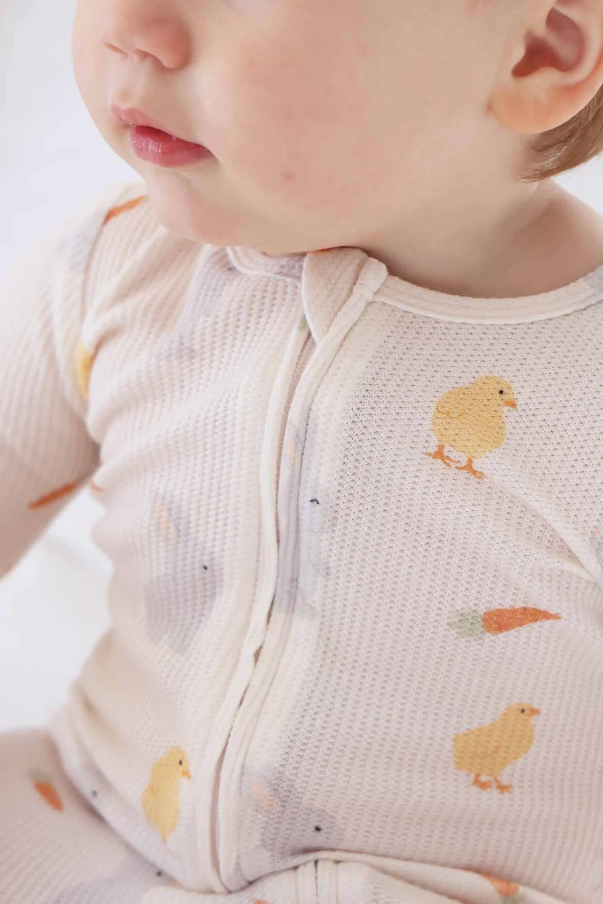 Sweet Peep Bamboo Waffle Zipper Footie - Image 3