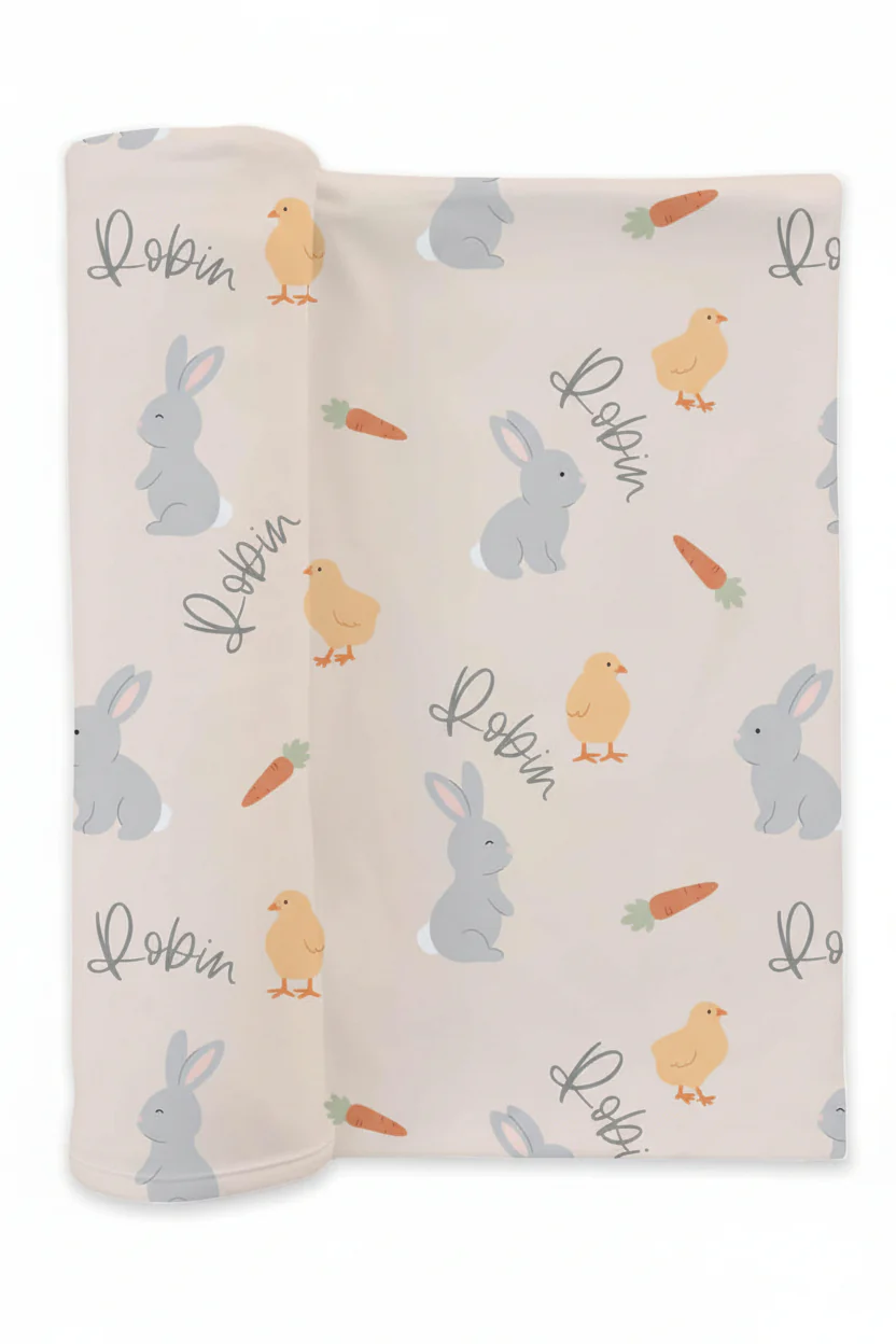 Sweet Peep Personalized Swaddle Blanket - Image 2