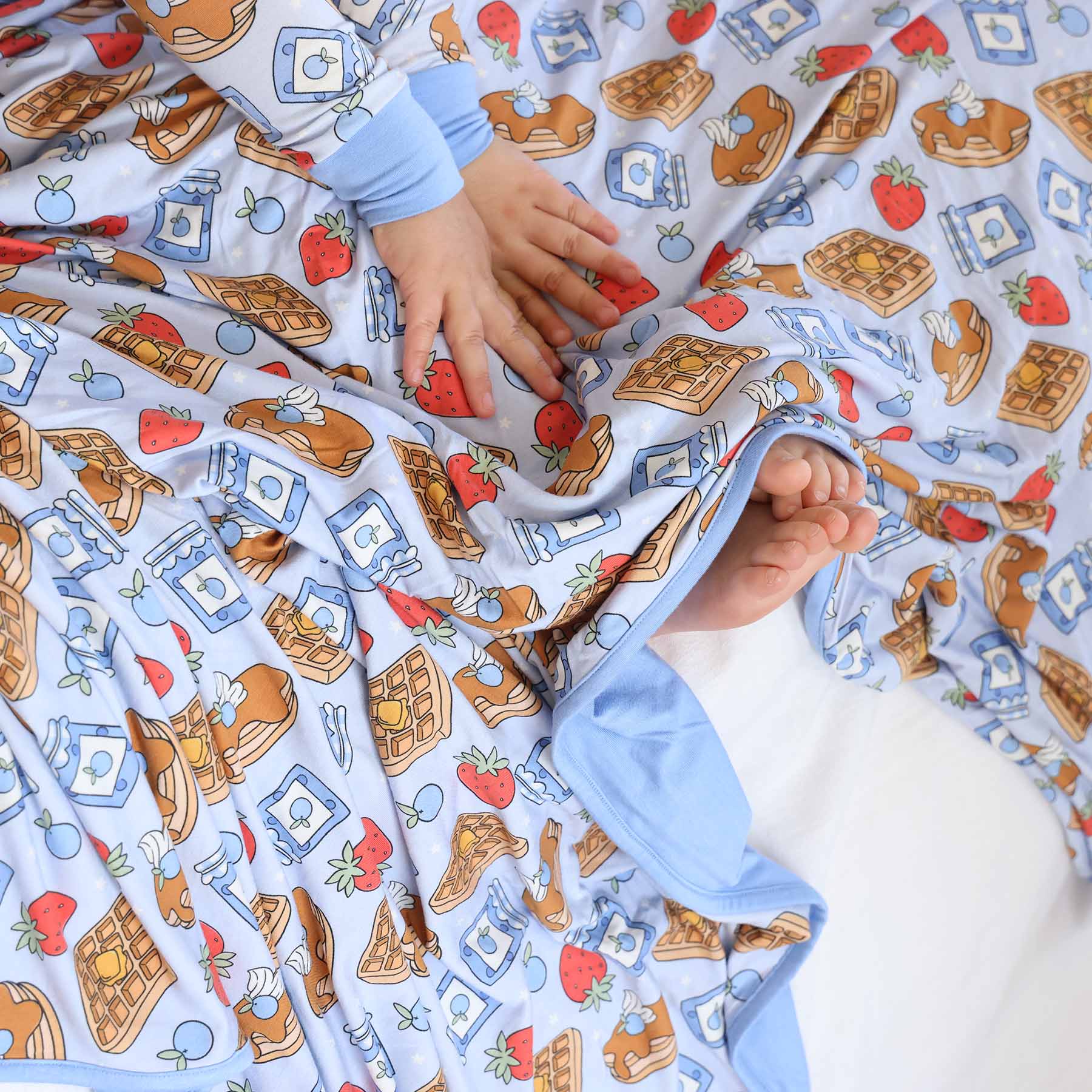 Sweet Stacks Double Sided Bamboo Blanket | Blue - Image 3