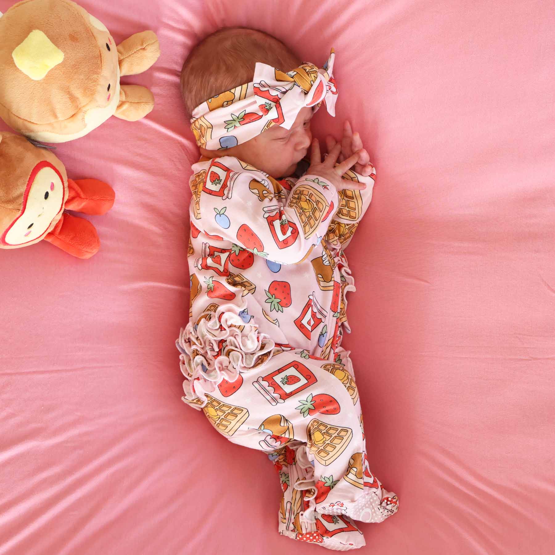 Sweet Stacks Ruffle Zipper Footie | Pink - Image 10