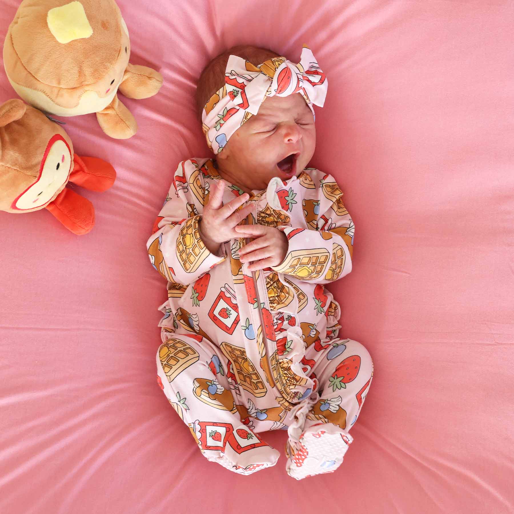 Sweet Stacks Ruffle Zipper Footie | Pink - Image 11