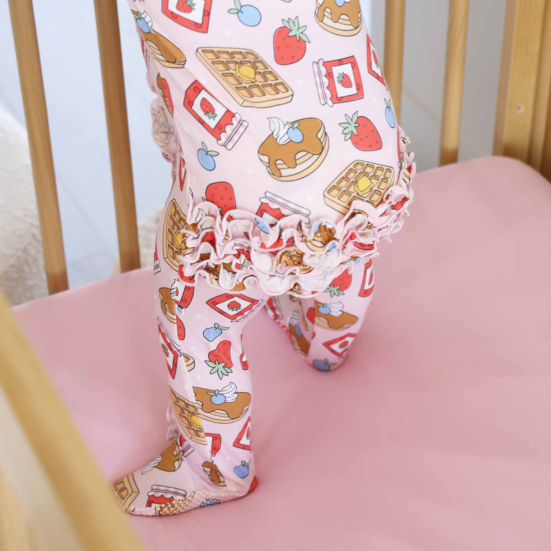 Sweet Stacks Ruffle Zipper Footie | Pink - Image 12