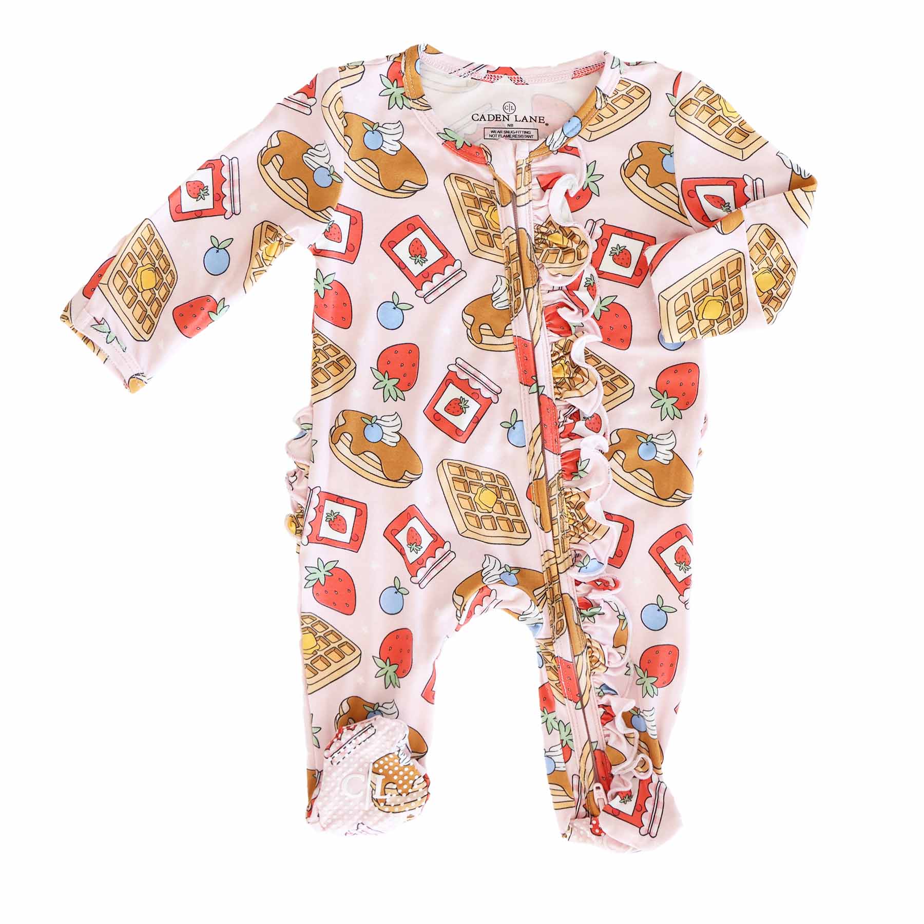Sweet Stacks Ruffle Zipper Footie | Pink - Image 14