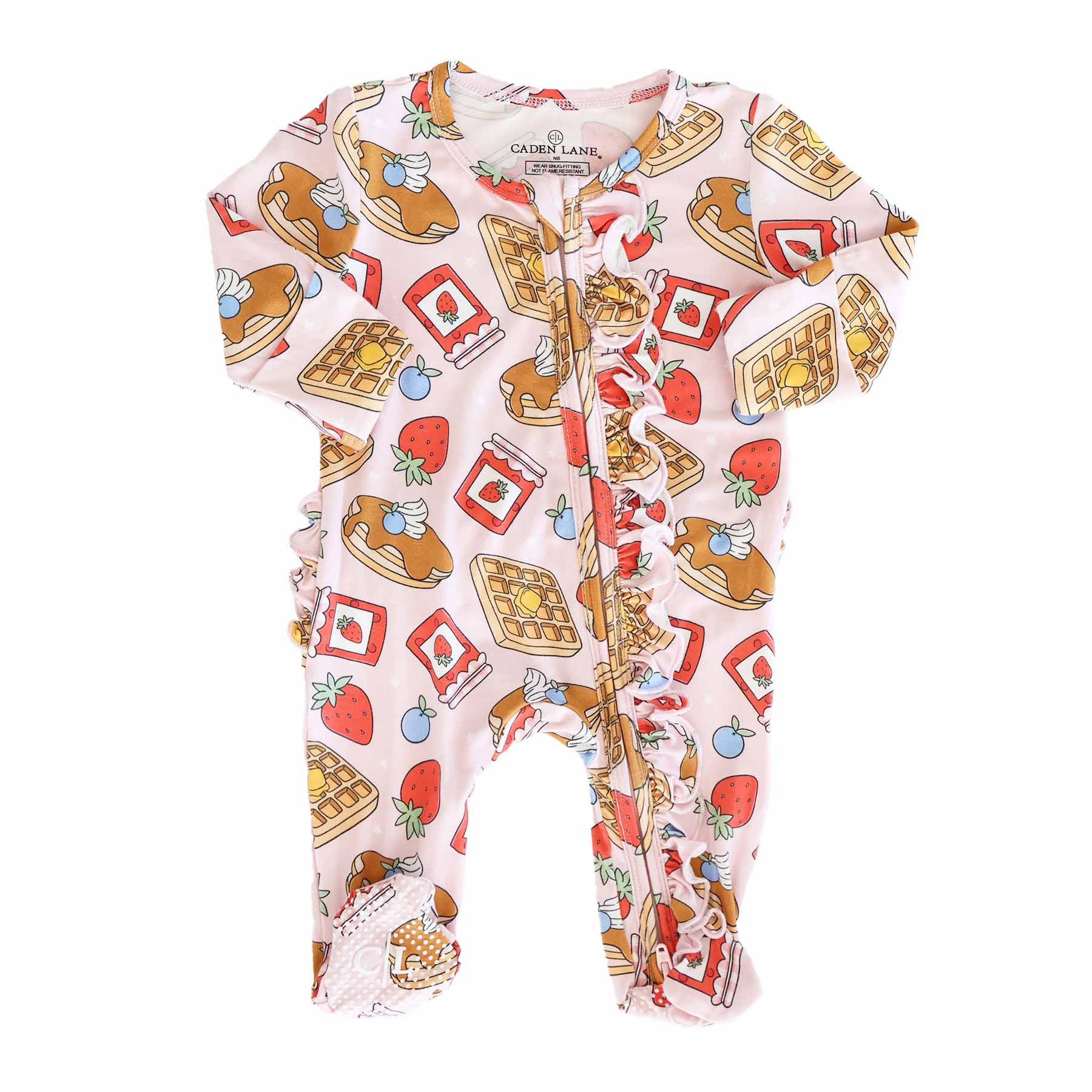Sweet Stacks Ruffle Zipper Footie | Pink - Image 2