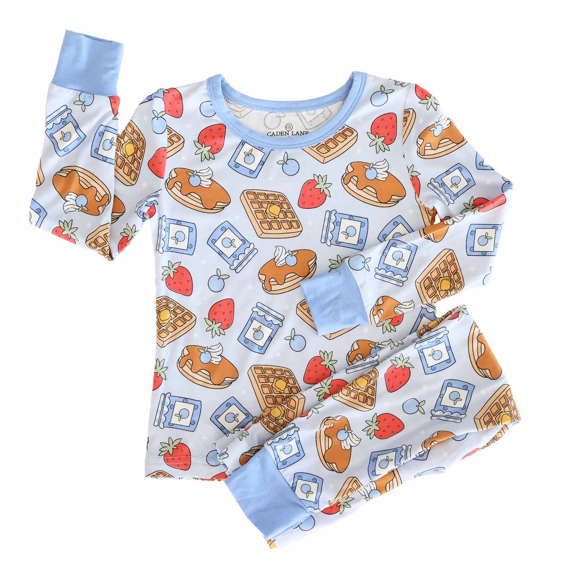 Sweet Stacks Two Piece Pajama Set | Blue - Image 6