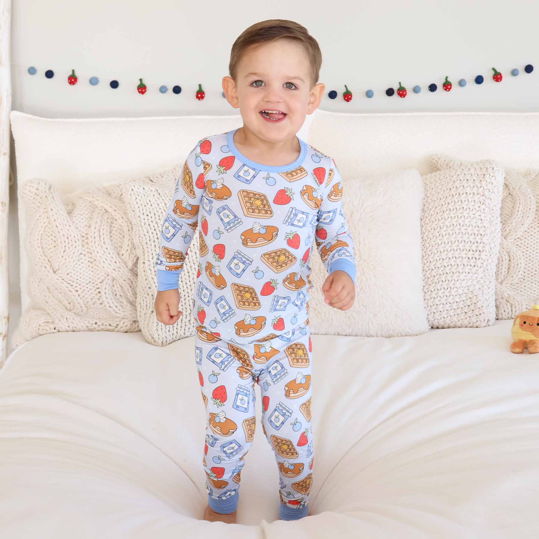 Sweet Stacks Two Piece Pajama Set | Blue - Image 9