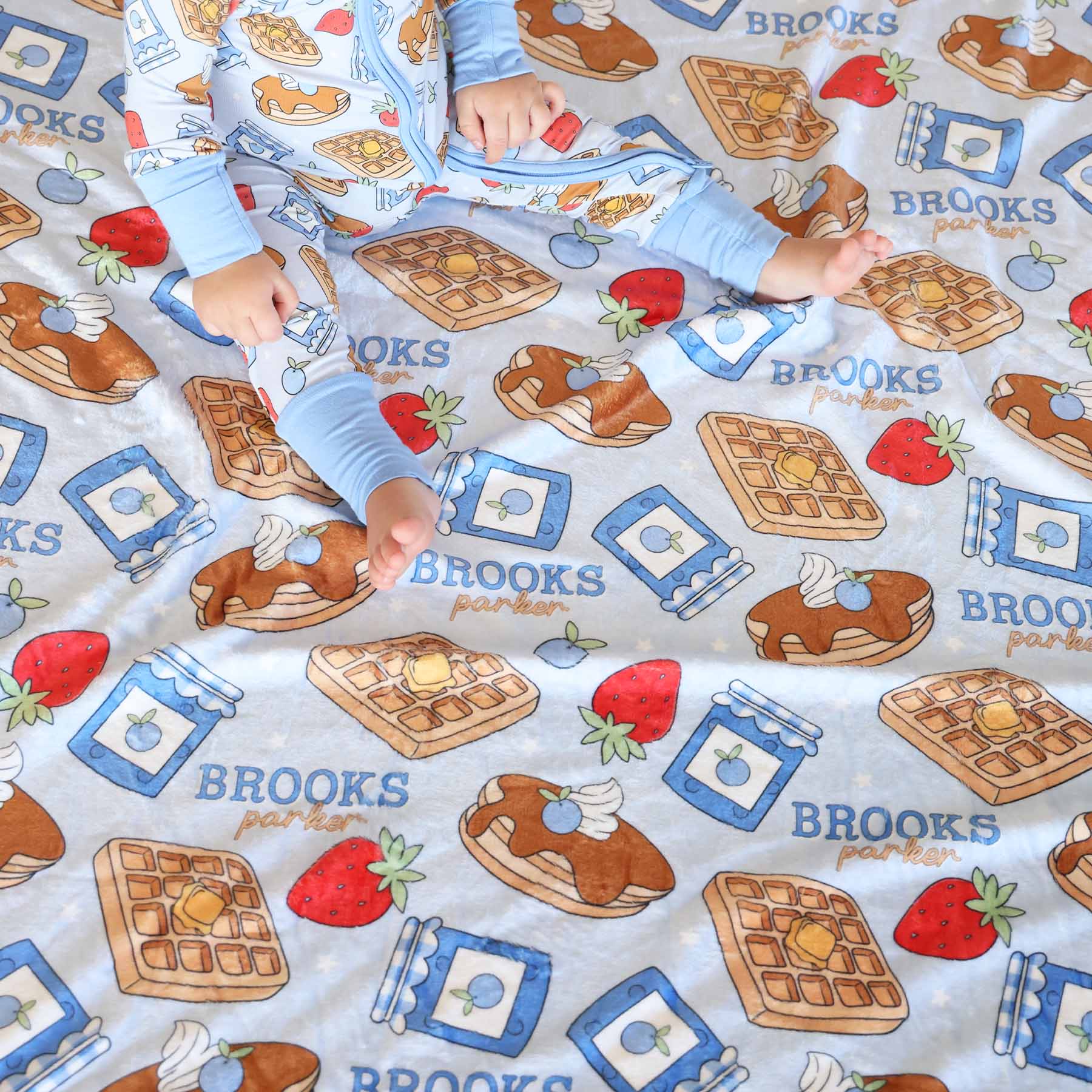 Sweet Stacks Personalized Kids Blanket | Blue - Image 3