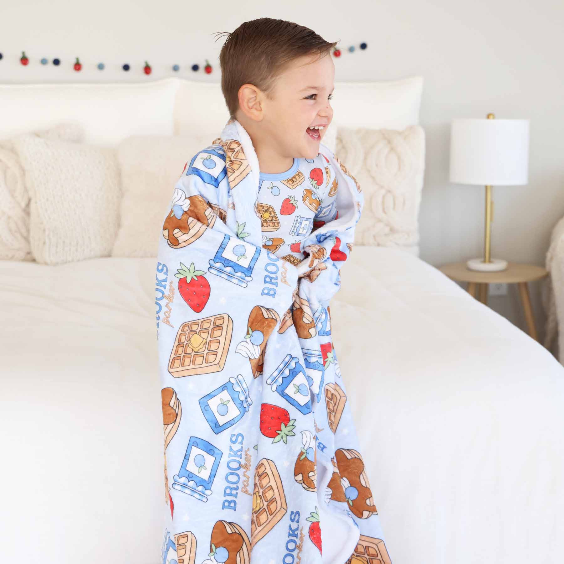 Sweet Stacks Personalized Kids Blanket | Blue - Image 4