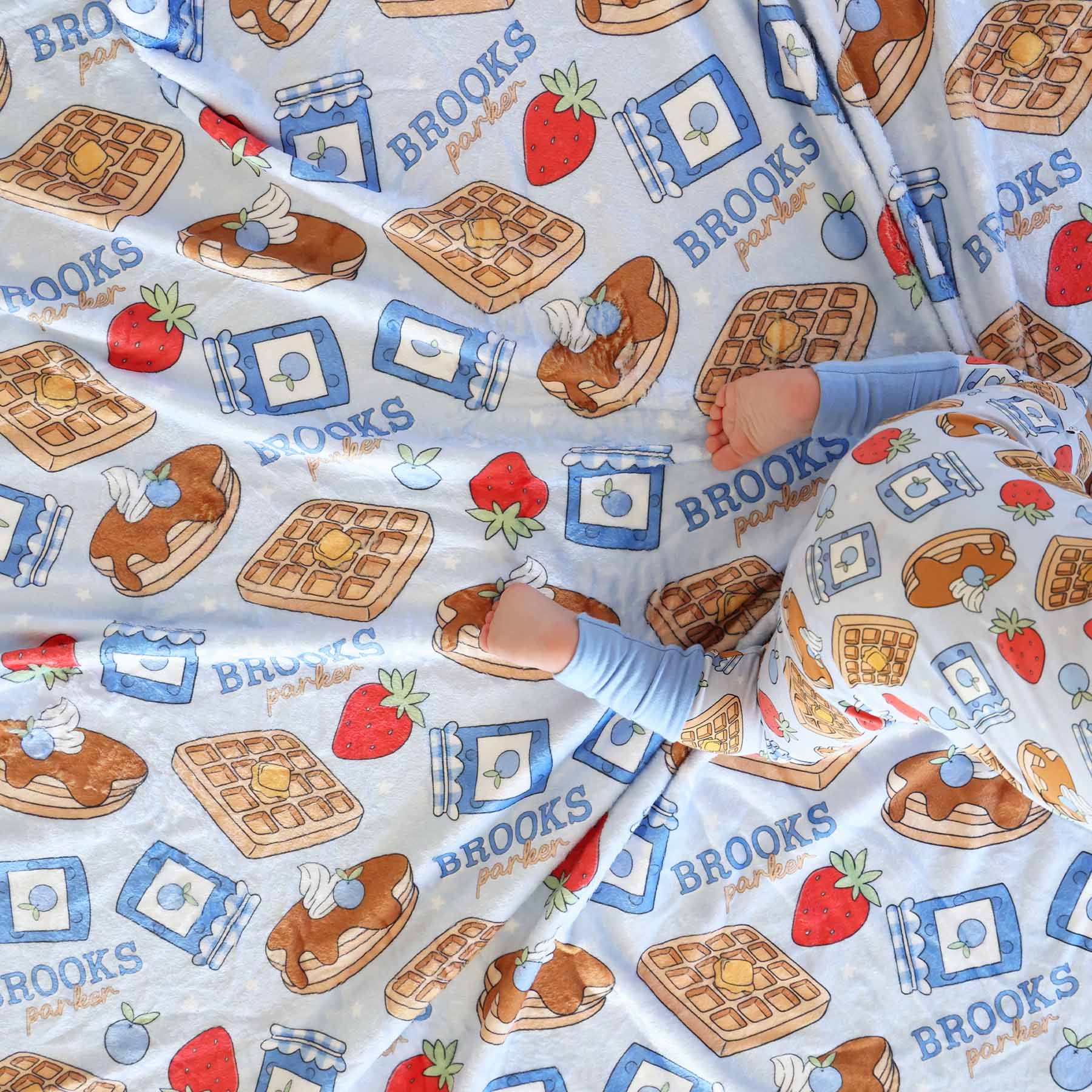Sweet Stacks Personalized Kids Blanket | Blue - Image 6