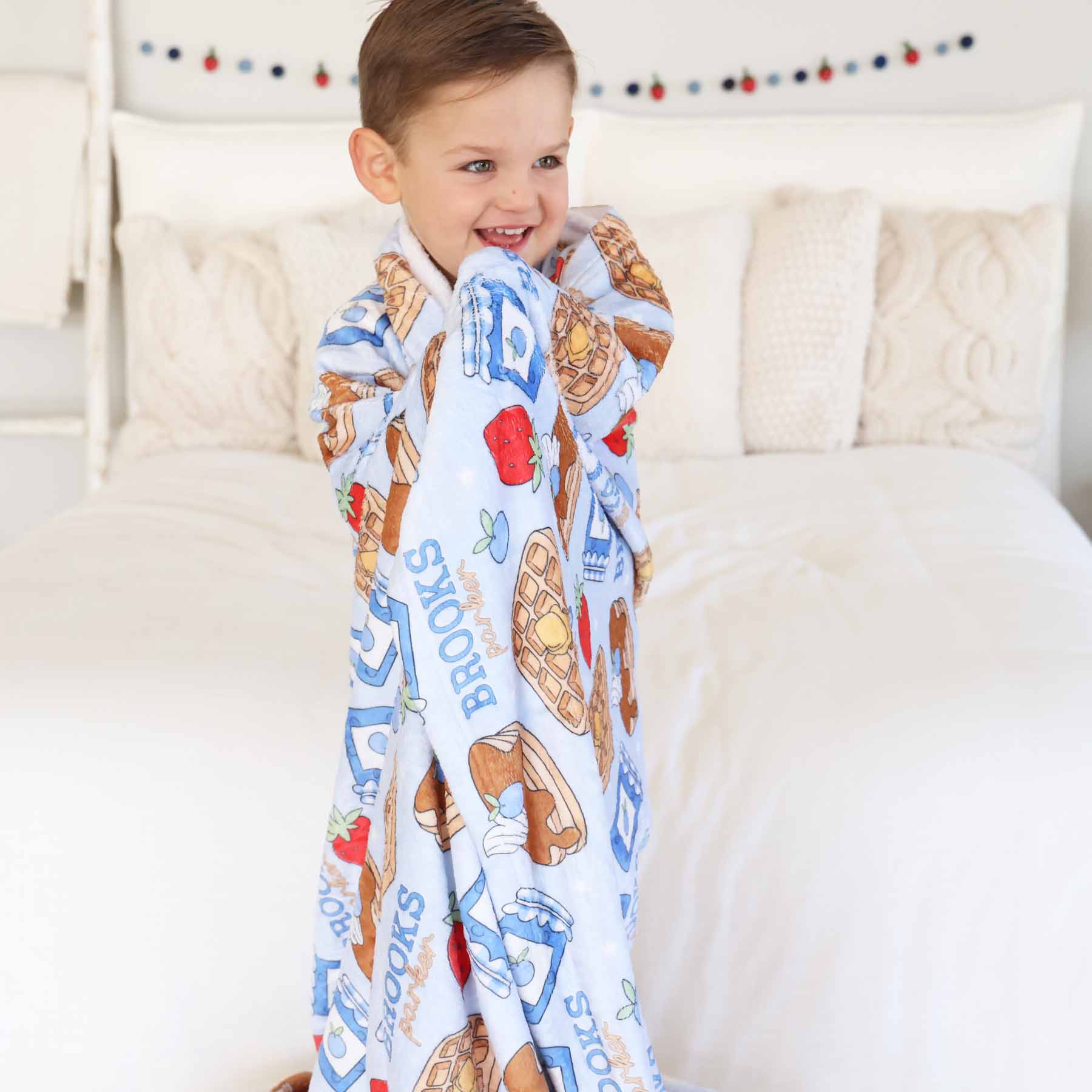 Sweet Stacks Personalized Kids Blanket | Blue - Image 8