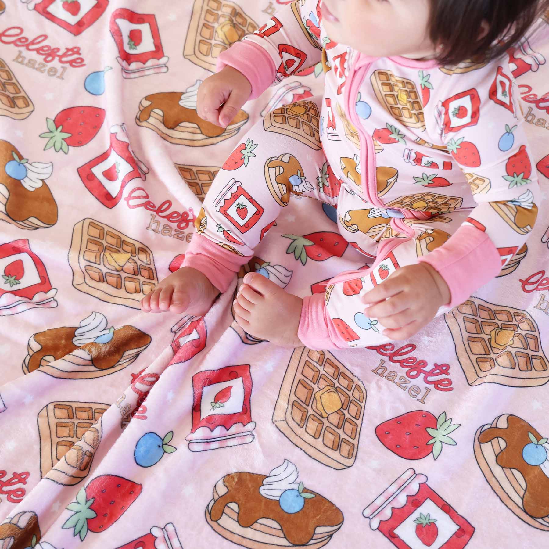 Sweet Stacks Personalized Kids Blanket | Pink - Image 2