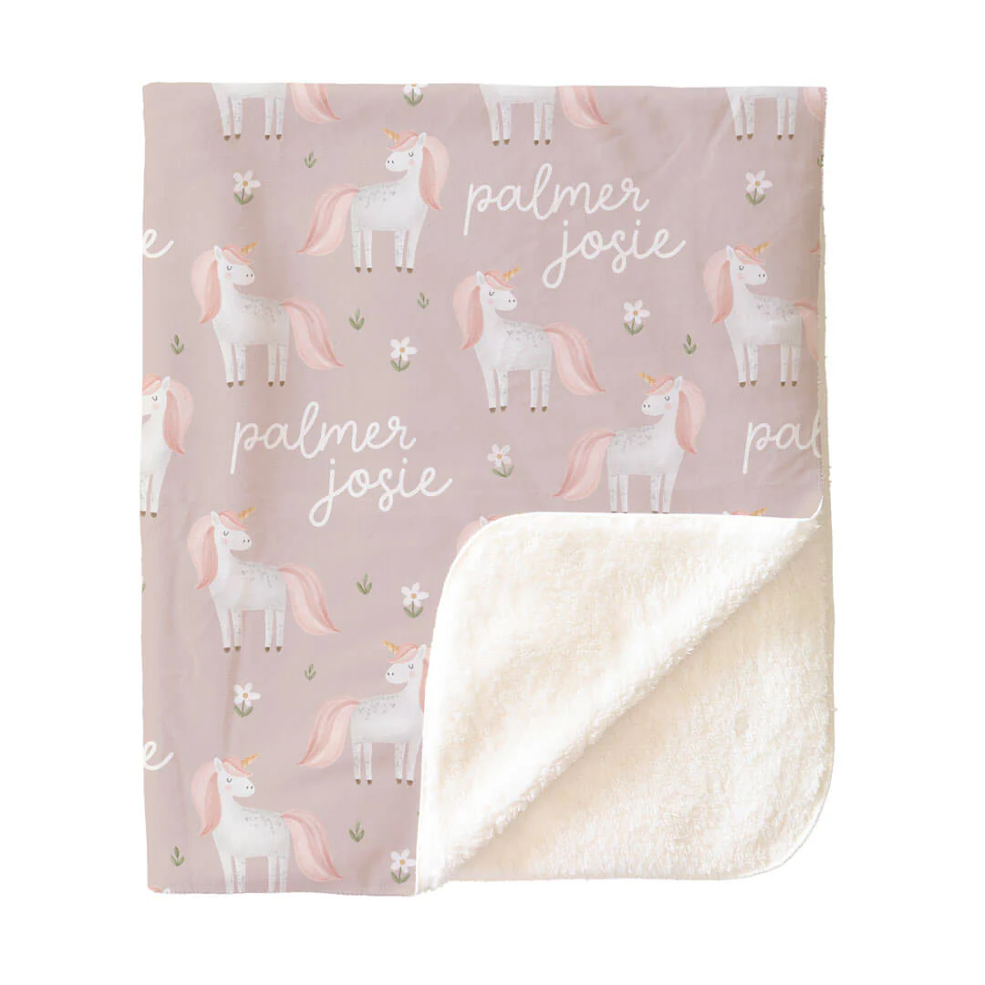 Sweet Unicorn Personalized Kids Blanket - Image 3