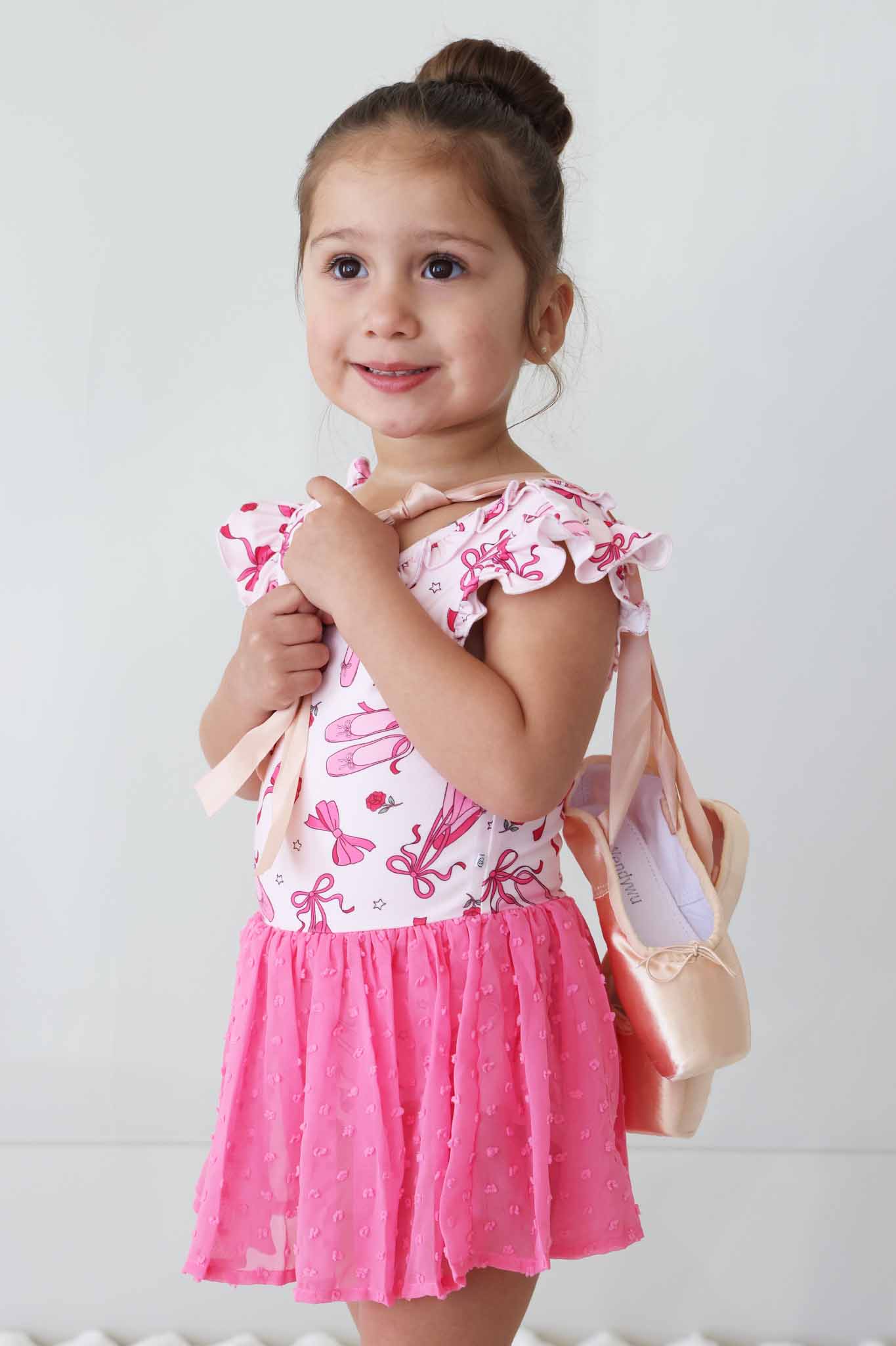 Swiss Dot Leotard | Pink Pirouette - Image 4