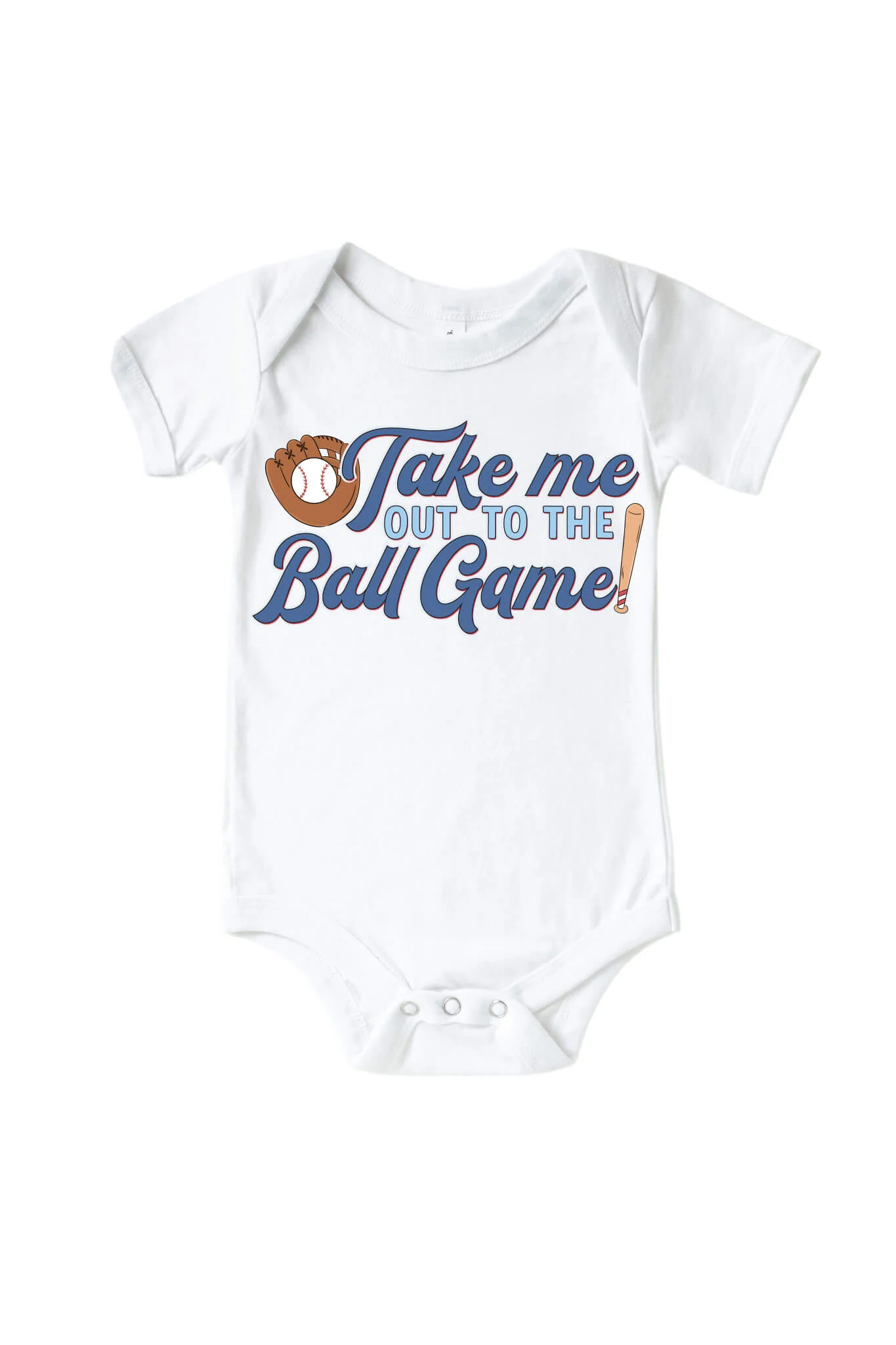 Take Me Out Blue Graphic Bodysuit & Kids Tee | White - Image 2
