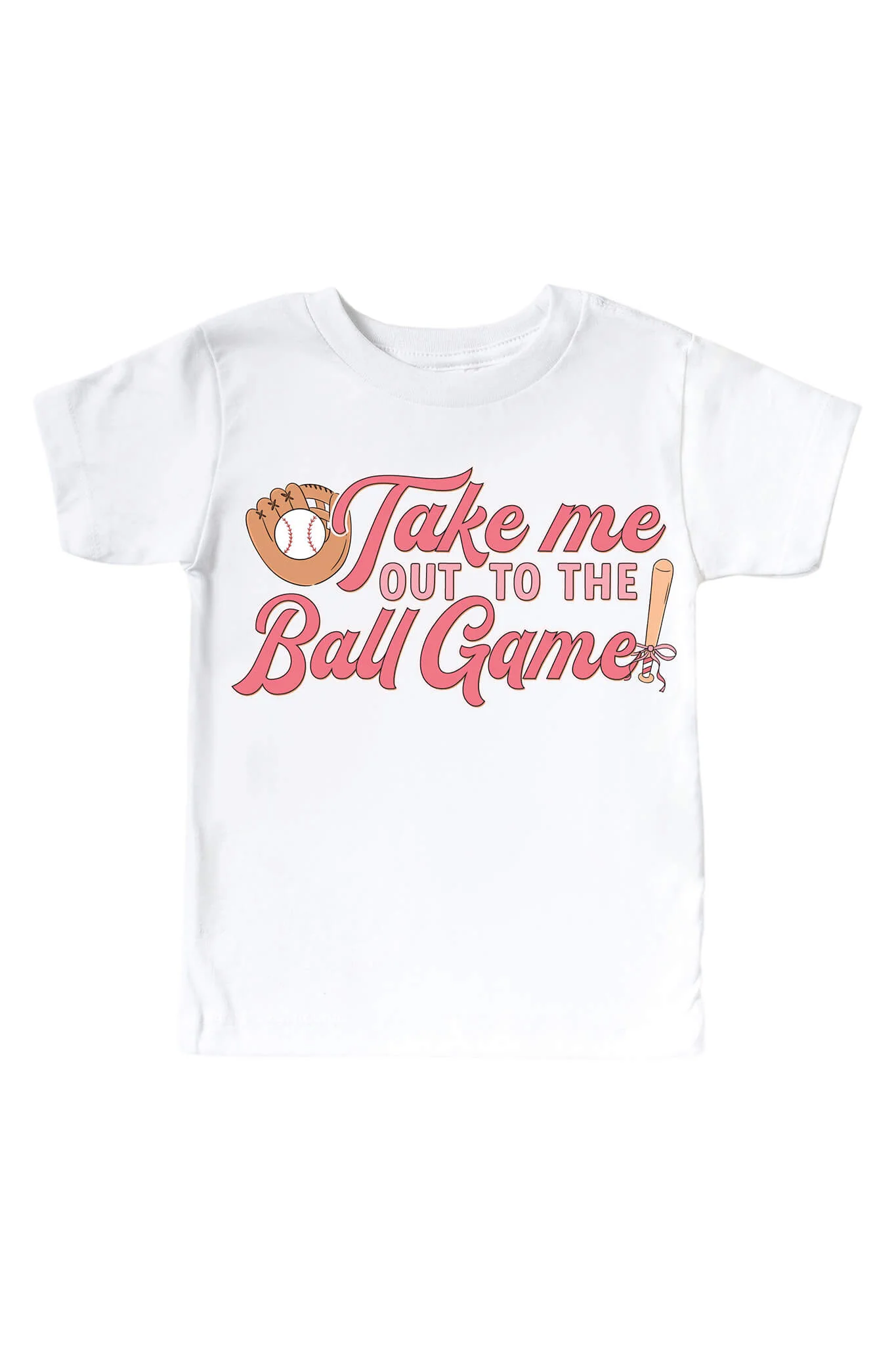 Take Me Out Pink Graphic Bodysuit & Kids Tee | White - Image 3