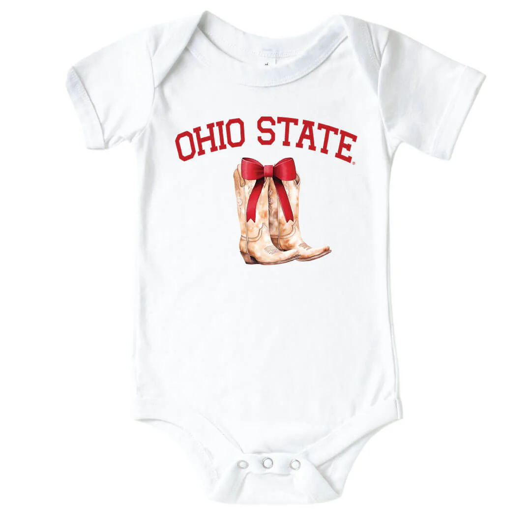 The Ohio State University | Footballs & Bows Graphic Bodysuit - Image 2