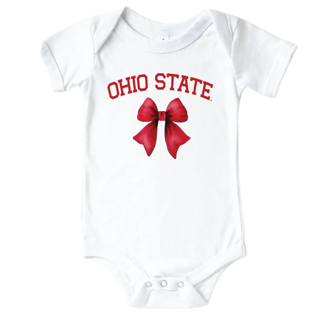 The Ohio State University | Footballs & Bows Graphic Bodysuit - Image 3