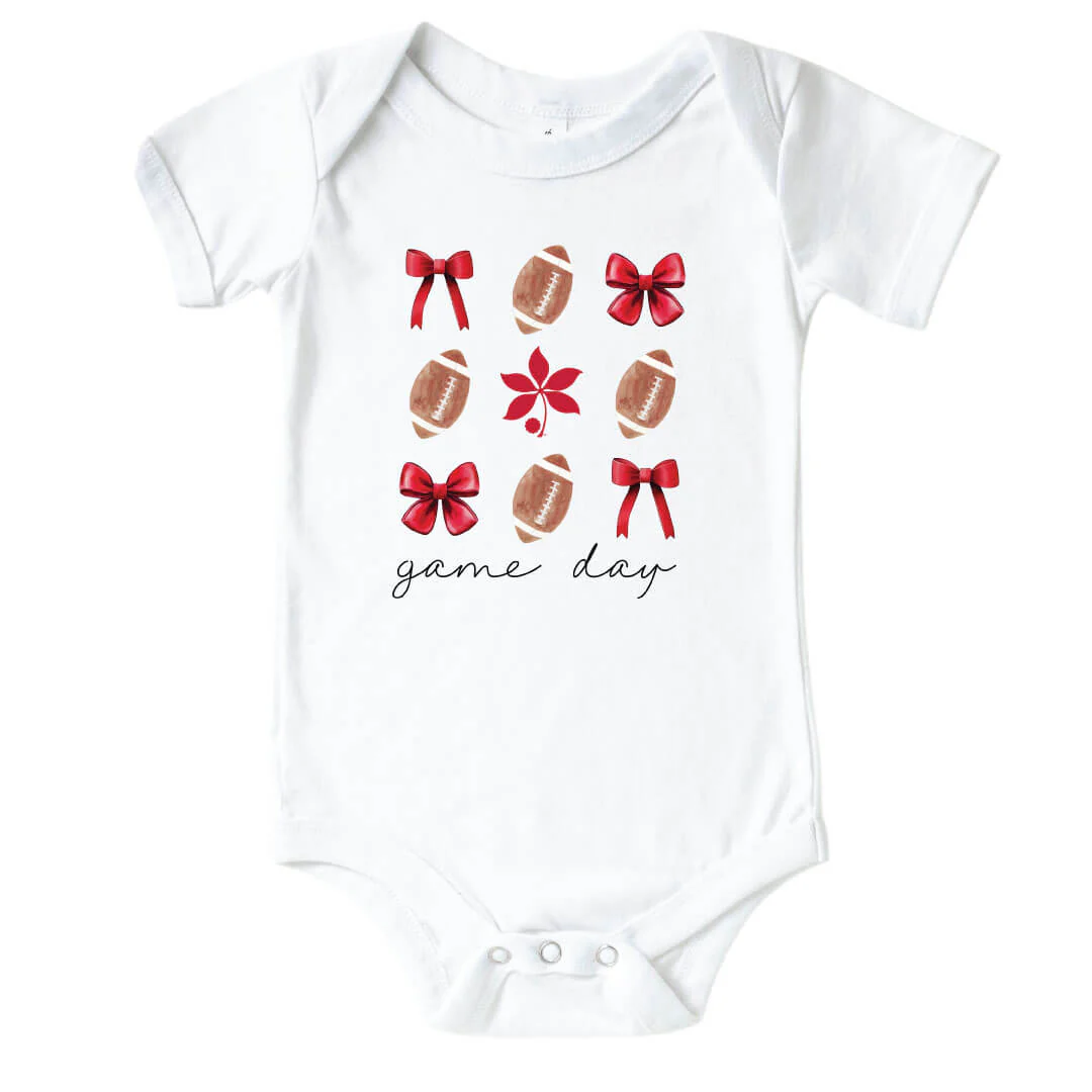The Ohio State University | Footballs & Bows Graphic Bodysuit - Image 4