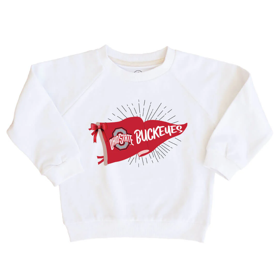 The Ohio State University | Footballs & Bows Kids Graphic Sweatshirts - Image 2