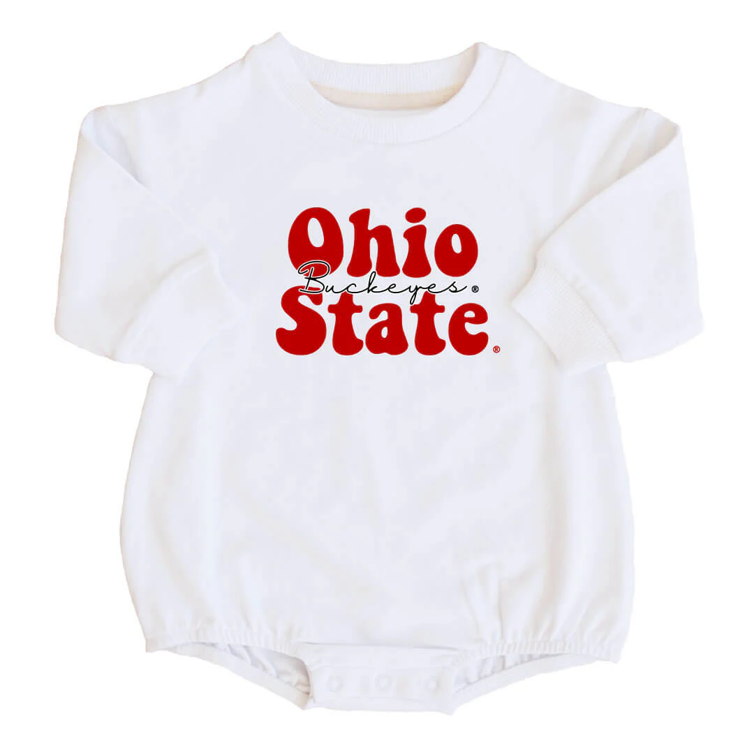 The Ohio State University | OSU Graphic Sweatshirt Bubble Romper - Image 4