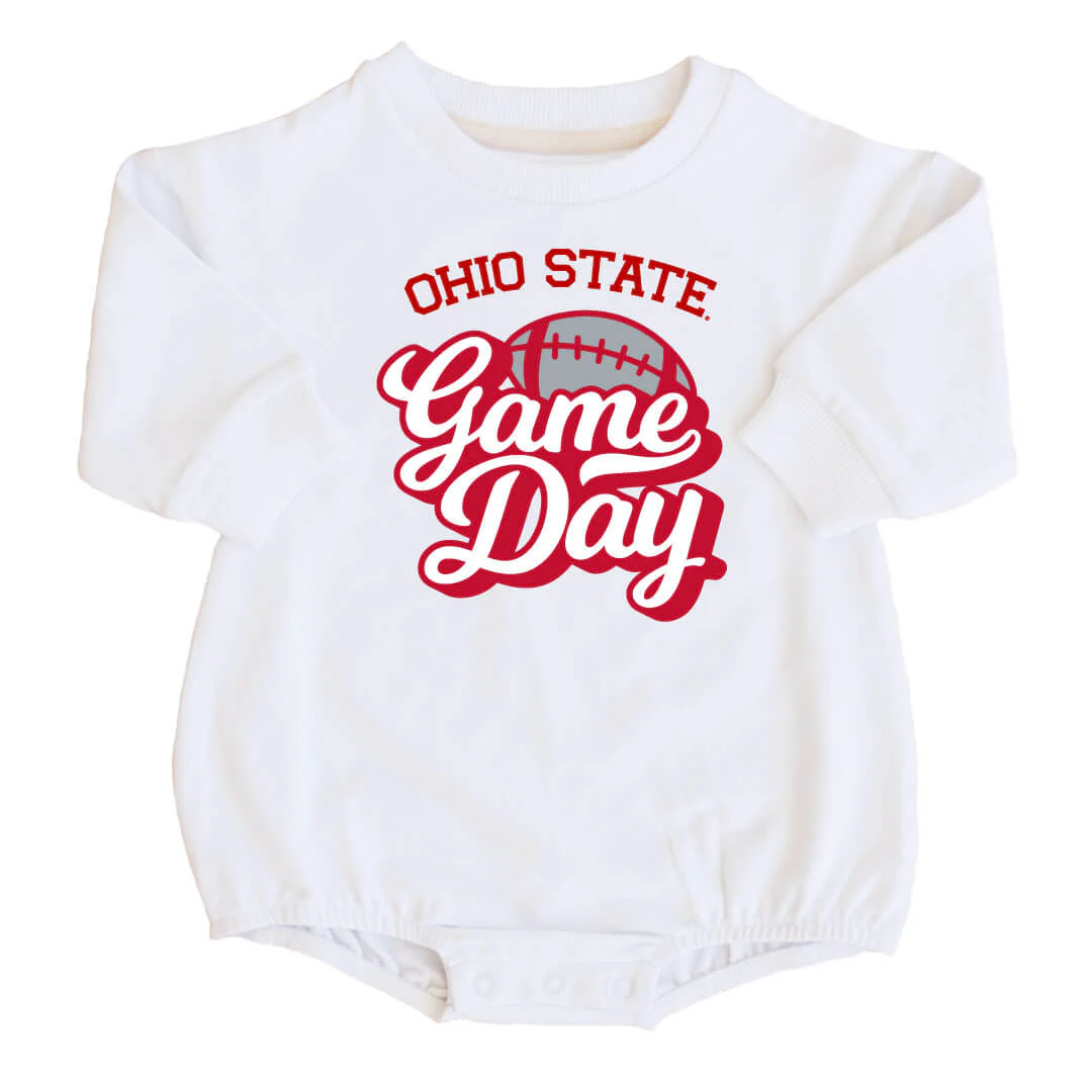 The Ohio State University | OSU Graphic Sweatshirt Bubble Romper - Image 7