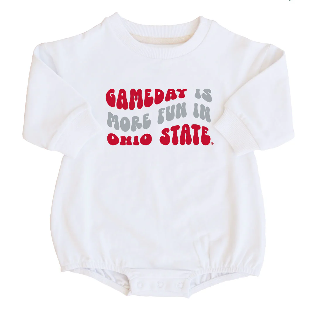 The Ohio State University | OSU Graphic Sweatshirt Bubble Romper - Image 8