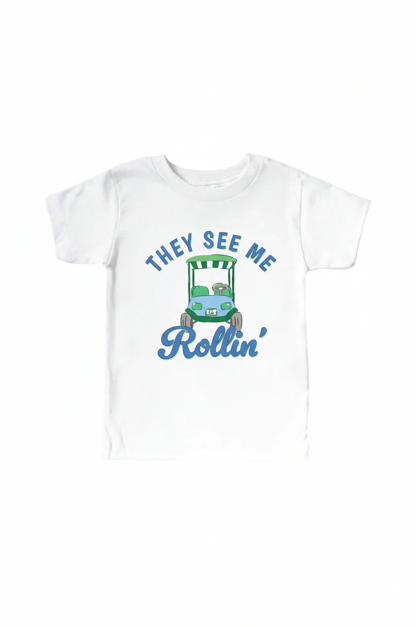 They See Me Rollin' Golf Kids Graphic Tee | White - Image 2